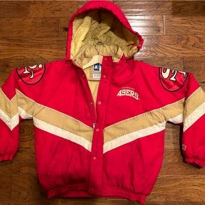 San Francisco 49’ers NFL starter jacket XL detachable hood.